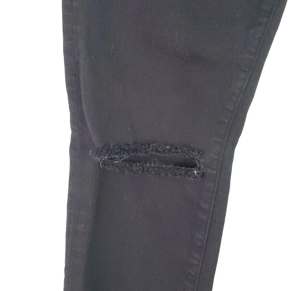 Frame Le Skinny De Jeanne Black Distressed Ripped Jeans, 26 - Picture 5 of 11